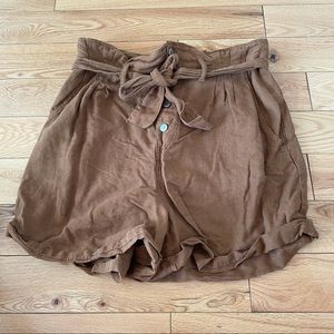 Zara Brown Shorts with Tie